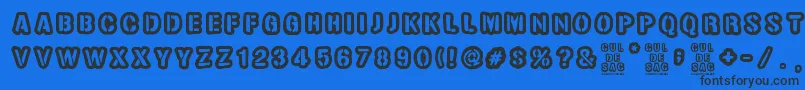 Cul de sac Font – Black Fonts on Blue Background