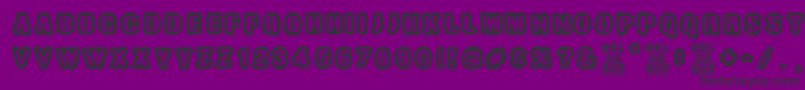 フォントCul de sac – 紫の背景に黒い文字