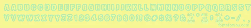 Cul de sac Font – Green Fonts on Yellow Background
