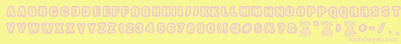 Cul de sac Font – Pink Fonts on Yellow Background