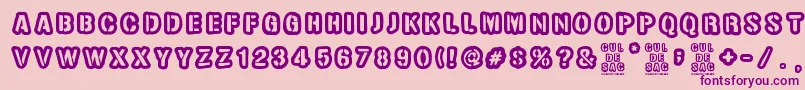 Cul de sac Font – Purple Fonts on Pink Background