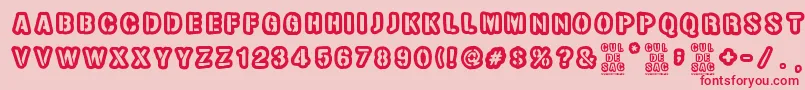 Cul de sac Font – Red Fonts on Pink Background