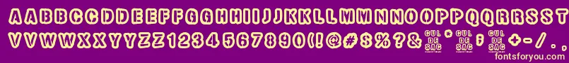 Cul de sac Font – Yellow Fonts on Purple Background