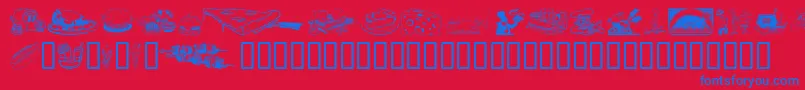 フォントCulinary Art – 赤い背景に青い文字
