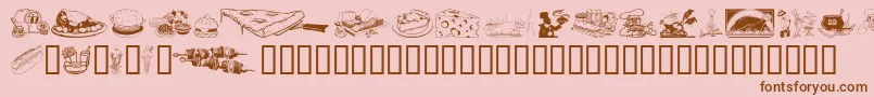 Fonte Culinary Art – fontes marrons em um fundo rosa