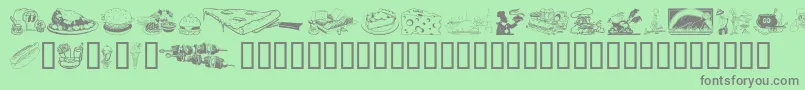 Czcionka Culinary Art – szare czcionki na zielonym tle