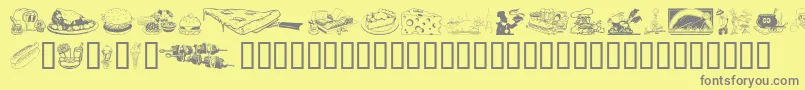 Fonte Culinary Art – fontes cinzas em um fundo amarelo
