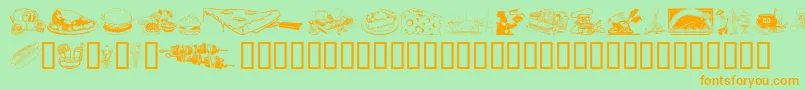Culinary Art Font – Orange Fonts on Green Background