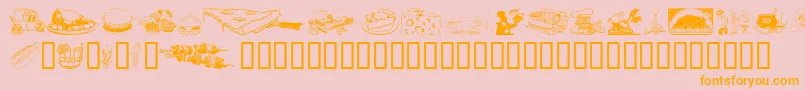 Culinary Art Font – Orange Fonts on Pink Background