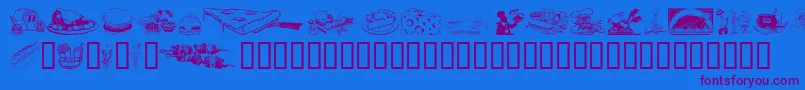 Culinary Art Font – Purple Fonts on Blue Background