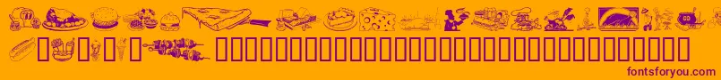 Culinary Art Font – Purple Fonts on Orange Background