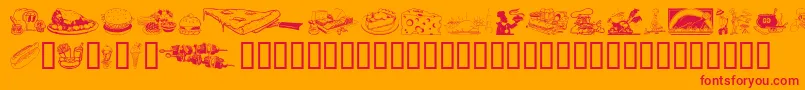 Culinary Art Font – Red Fonts on Orange Background