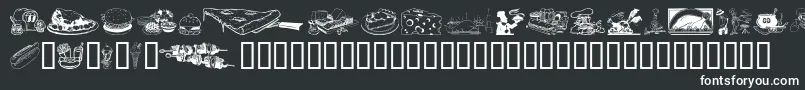 フォントCulinary Art – 黒い背景に白い文字