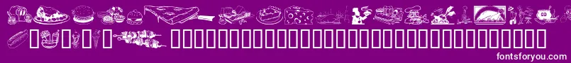 Czcionka Culinary Art – białe czcionki na fioletowym tle