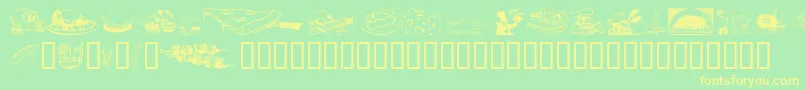Culinary Art Font – Yellow Fonts on Green Background