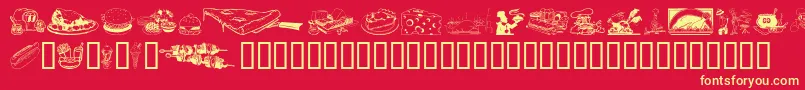 Culinary Art Font – Yellow Fonts on Red Background