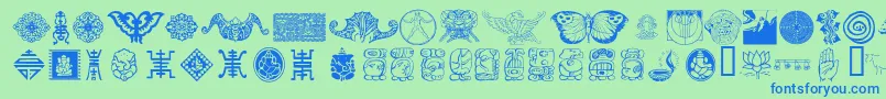 CULTI    Font – Blue Fonts on Green Background