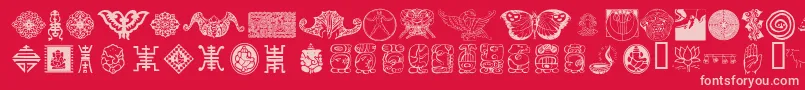 Шрифт CULTI    – розовые шрифты на красном фоне