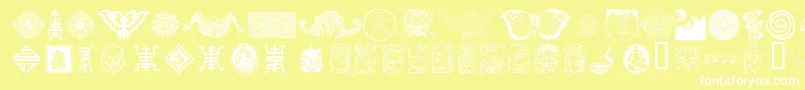 Шрифт CULTI    – белые шрифты на жёлтом фоне