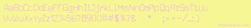 cuomotype-fontti – vaaleanpunaiset fontit keltaisella taustalla