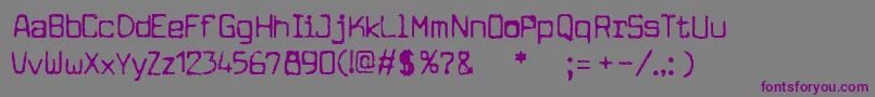 cuomotype-fontti – violetit fontit harmaalla taustalla