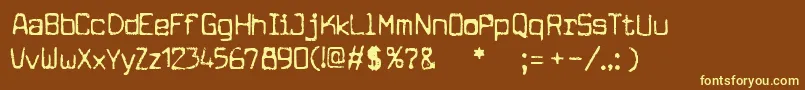 cuomotype-fontti – keltaiset fontit ruskealla taustalla