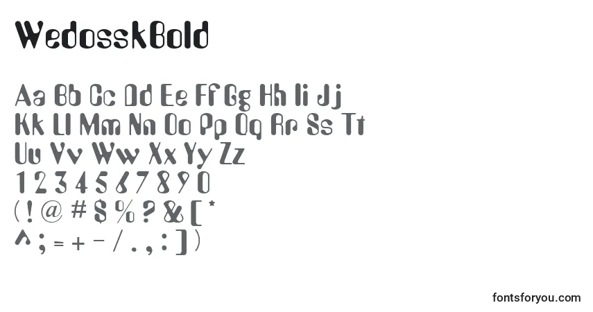 WedosskBold font – alphabet, numbers, special characters