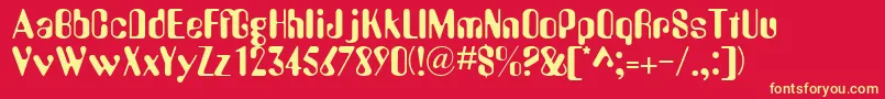 WedosskBold Font – Yellow Fonts on Red Background