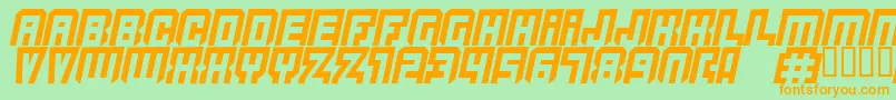 Police Quicksil – polices orange sur fond vert
