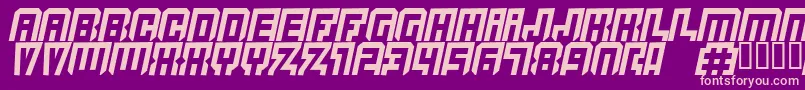 Quicksil-Schriftart – Rosa Schriften auf violettem Hintergrund
