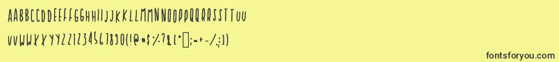 Fonte Cupcakie – fontes pretas em um fundo amarelo
