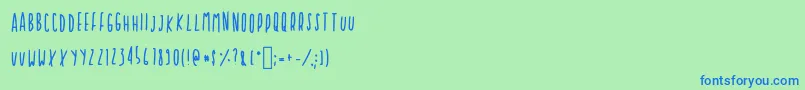 Czcionka Cupcakie – niebieskie czcionki na zielonym tle