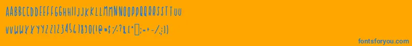 フォントCupcakie – オレンジの背景に青い文字