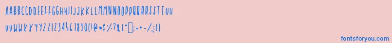 Fonte Cupcakie – fontes azuis em um fundo rosa