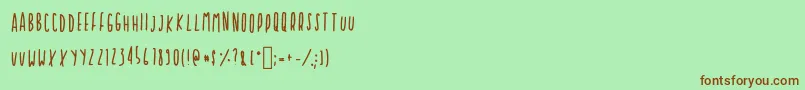 Czcionka Cupcakie – brązowe czcionki na zielonym tle