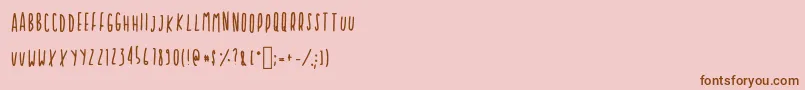 フォントCupcakie – ピンクの背景に茶色のフォント