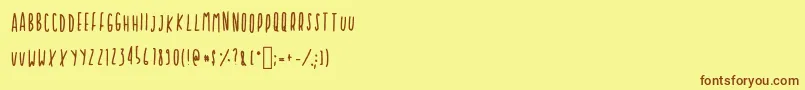 Cupcakie-fontti – ruskeat fontit keltaisella taustalla