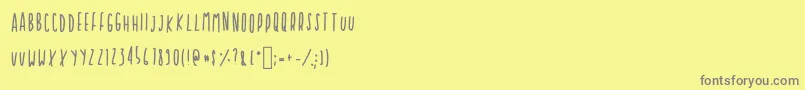 Czcionka Cupcakie – szare czcionki na żółtym tle