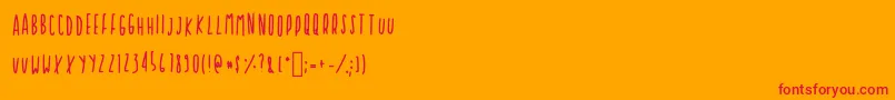 フォントCupcakie – オレンジの背景に赤い文字