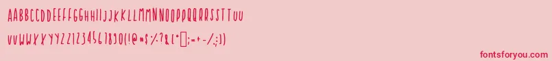 Cupcakie-fontti – punaiset fontit vaaleanpunaisella taustalla