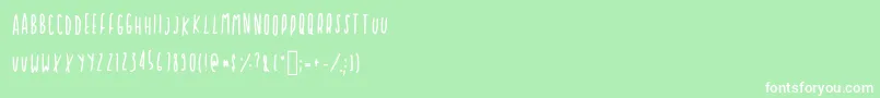 Fonte Cupcakie – fontes brancas em um fundo verde