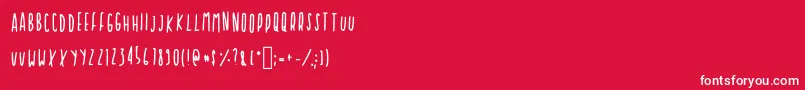 Cupcakie-fontti – valkoiset fontit punaisella taustalla