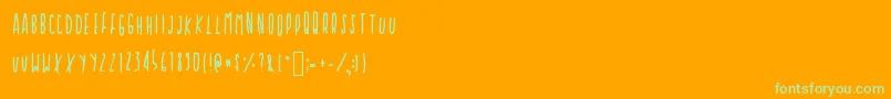 cupcakie Font – Green Fonts on Orange Background