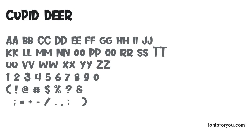 A fonte Cupid Deer – alfabeto, números, caracteres especiais