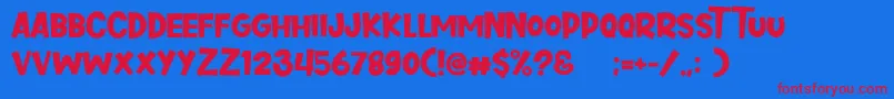Cupid Deer Font – Red Fonts on Blue Background