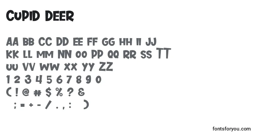 Schriftart Cupid Deer (124303) – Alphabet, Zahlen, spezielle Symbole
