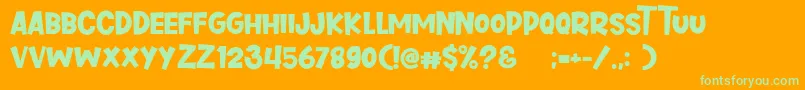 Cupid Deer Font – Green Fonts on Orange Background