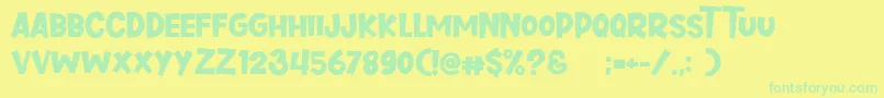 Cupid Deer Font – Green Fonts on Yellow Background
