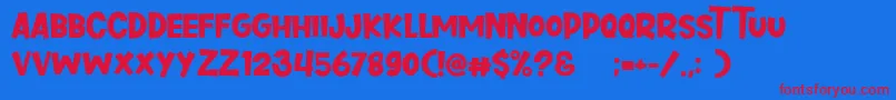 Cupid Deer Font – Red Fonts on Blue Background