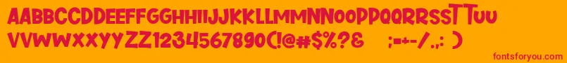 Cupid Deer Font – Red Fonts on Orange Background